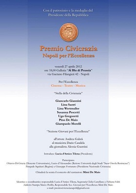 Locandina Premio per l'Eccellenza 2012