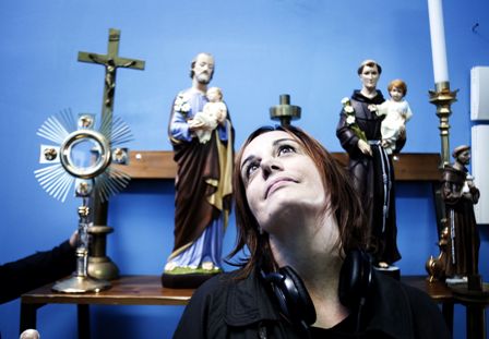 Roberta Torre sul set del film I baci mai dati - Catania