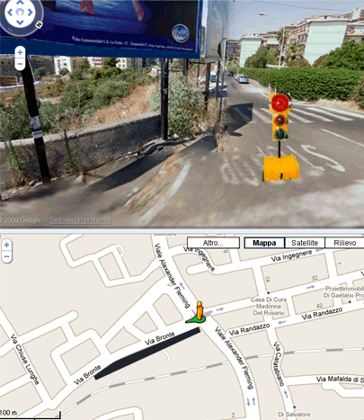 Via Bronte costruzione muro di sostegno