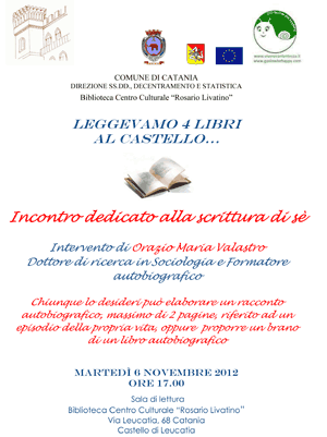 Locandina Incontro sulla scrittura di sè