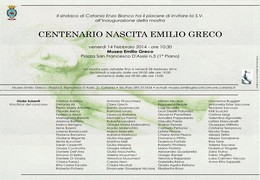 Mostra Centenario nascita Emilio Greco - Museo emilio Greco - 14/28 febbraio 2014 - Locandina resize