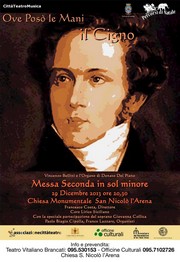 Concerto Ove posò le mani il Cigno - Chiesa Monumentale San Nicolò l'Arena - domenica 29 dicembre 2013 ore 20,30 - Locandina resize