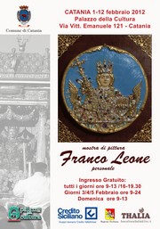 Locandina mostra pittura Franco Leone - Palazzo Cultura 1-12 febbraio 2012