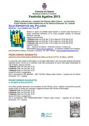 Festività Agatine - Offerta Culturale a Palazzo della Cultura 3/5 febbraio 2013