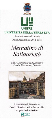Mercatino di Solidarietà - Palazzo della Cultura - 30 novembre / 2 dicembre 2012