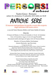 Antiche Sere - Teatro Antico Greco-Romano - Sabato 14 e domenica 15 settembre 2013 dalle ore 18,30 - Locandina resize