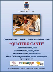 Quattro Canti - Castello Ursino - Lunedì 23 settembre 2013 ore 21,00 - Locandina ok resize