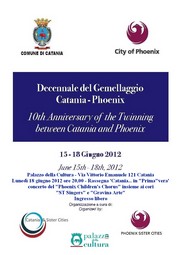 Gemellaggio Catania e Phoenix - Palazzo della Cultura - venerdì 18 giugno 2012 - Concerto Cori - Locandina resize