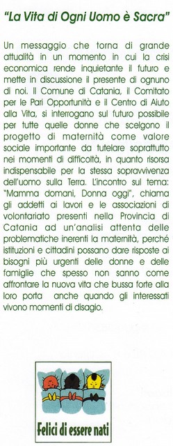 Mamma domani, Donna oggi - Palazzo della Cultura - 17 maggio 2012 - Info