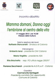 Mamma domani, Donna oggi  - Palazzo della Cultura - 17 maggio 2012 - Locandina resize