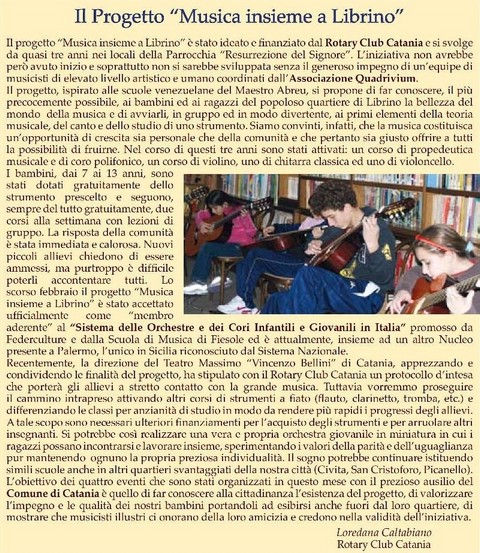 Musica insieme a Librino - Palazzo della Cultura - maggio 2012 - progetto
