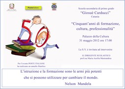 Cinquantenario Scuola Giosuè Carducci - Palazzo della Cultura - giovedì 31 maggio 2012 ore 15,00