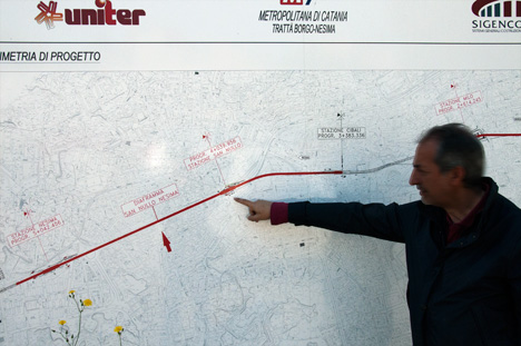 Ubicazione in planimetria lavori Metropolitana zona San Nullo, 12.04.2011