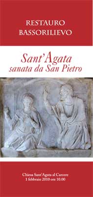 Banner Inaugurazione Restauro bassorilievo  S'Agata sanata da San Pietro